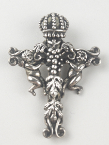 lot 299 image: Andrea Barnett  Cherubim Lifting Cross Sterling silver pendant (no chain).