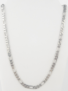 lot 342 image: Mens Heavy Figaro Link Stainless Steel Chain Necklace.