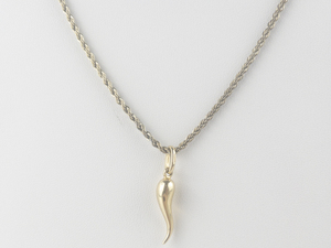 lot 356 image: Vincenza (Italy) Italian Horn Vermeil Pendant Necklace .