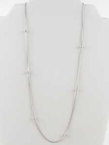 lot 366 image: MILOR Sterling Silver Ball Station Chain Necklace.