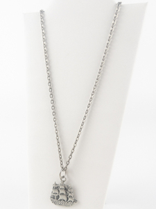 lot 380 image: Borje Tennung (Sweden)  Sailing Ship Pewter Pendant Necklace .