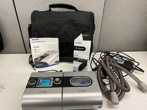 lot 4 image: MSRP $2500 ResMed S9 AutoSet EPR wH5i Humidifier CPAP and BiPAP Machine WITH Reservoir, Travel Bag, Heated Hose, SD CARD, Manual & Power Cord Like New Working Condition