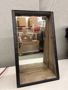 lot 5 image: Mercana Angled Wood Frame Mirror Shelf - In Great Condition 21 x 12.5