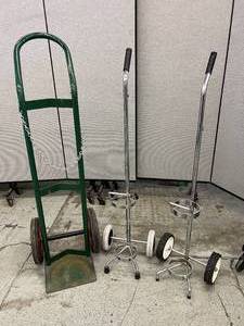lot 50 image: Lot of 3 High Pressure Cylinder Transport Carts - In Great Condition 