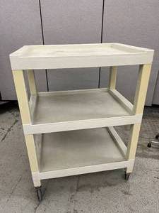 lot 52 image: 3-Shelf Rolling Storage Trolley Carts - In Good Condition