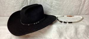 lot 93 image: SCALA 100% Wool Felt Cowbay Hat - Size Medium with additional Cowbay Hat Band