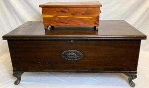 lot 163 image: Cedar Chest from Continental Desk Company and Mini Cedar Chest
