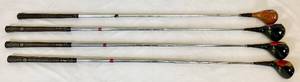 lot 171 image: Set of 3 Vintage Hogan Woods Golf Clubs -1,3 and 5 Wood and RH Northwestern Bob Murphy Classic Signature 4 Wood