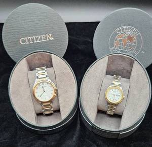 lot 13 image: His and Hers Citizen Eco-Drive Watches