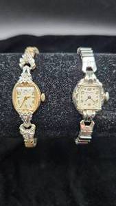 lot 14 image: 2 Vintage Bulova Womens Watches.