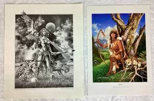 lot 205 image: Clyde Caldwell Prints - Alerelean #167500 Signed and The Season of the Witch 1977