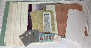 lot 208 image: Sheets of Papyrus Paper, Pulp Paper, Gold & Silver Leaves and Handmade Paper