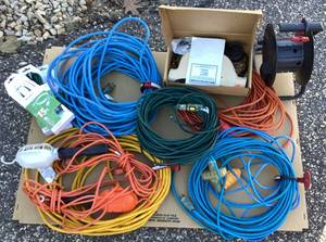 lot 239 image: Collection of Extension Cords and Work Lights