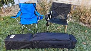 lot 204 image: Impact Instant 10 x 10 Canopy with 4 Walls and 2 camping chairs