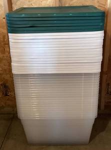 lot 266 image: 21 Sterilite Storage Totes #4- 56Qt.