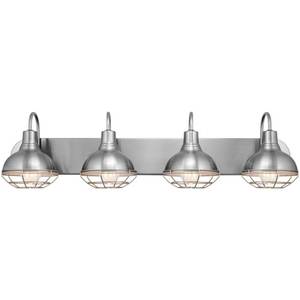 lot 58 image: Kira Home 4-Light Semi-Flush Mount Ceiling Light Fixture in Brushed Nickel