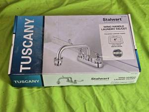 lot 76 image: Stalwart Tuscany 4-Inch Wide-Handle Laundry Faucet (Unopened)