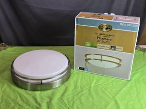 lot 81 image: Hampton Bay Flaxmere 12-Inch LED Flush Mount Light Fixture - Brushed Nickel Finish and Other LIght