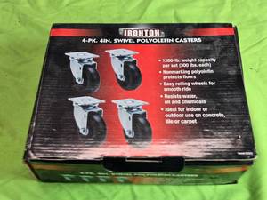lot 89 image: Ironton 4-Pack 4-Inch Swivel Polyolefin Casters