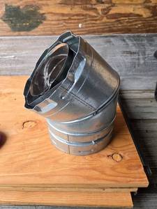 lot 119 image: Metal-Fab Direct Vent System Fireplace 45 Degree Swivel Elbow - Aluminum, 6 Inch Diameter