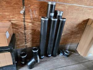 lot 162 image: Lot of Metal-Fab Venting Components including Straight Pipes and Elbow Fittings All appears to be have been assembled for display, no soot or other signs of use.  Many scratches.