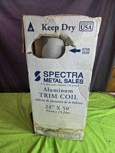lot 198 image: Spectra Metal Sales Aluminum Trim Coil Flashing - White - 24 x 50 Roll