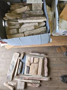 lot 234 image: Box of Cultured Stone Flats - Various Shapes and Sizes
