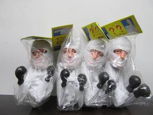 lot 16 image: Lot of 4 NOS Vintage 80s Who is The Ninja Sylvester Stallone Fighting Puppet Toys 