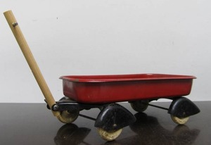 lot 30 image: Very Cool Vintage 1930s Mini Red Wagon