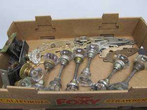 lot 35 image: Lot of Antique Door Hardware #1 - Crystal Doorknob Sets