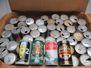 lot 94 image: LARGE Lot of Vintage 1970s era Advertising Beer Cans