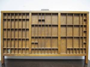 lot 9 image: Antique HAMILTON Printers Block Drawer Wall Shelf