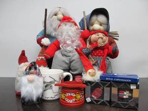 lot 106 image: Nice Group of Scandinavian Dolls Christmas Items etc
