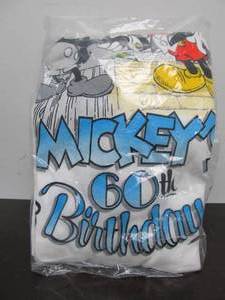 lot 107 image: NOS Vintage 1980s Disney MICKEY Mouse 60th Anniversary T-Shirt - Size XL