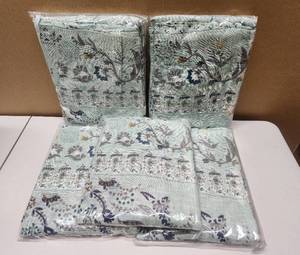 lot 142 image: 5 Brand New Sets of ANTHROPOLOGY Mint Denim Curtain Panels