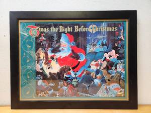 lot 176 image: Framed TWAS THE NIGHT BEFORE CHRISTMAS Poster wDisney Characters