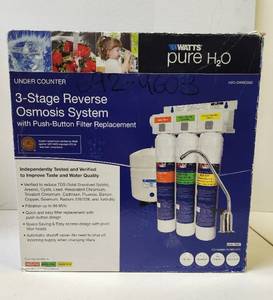 lot 113 image: New Unused WATTS Pure H2O Water Filtration System