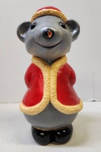 lot 121 image: Vintage Santa Mouse Christmas Blowmold Statue