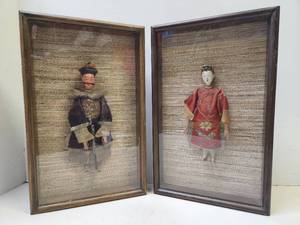 lot 137 image: Pair of Antique Oriental Handmade WeddingMarriage Dolls