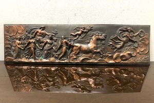 lot 205 image: Excellent Antique Bronze Frieze Chariot Scene