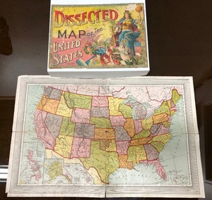 lot 195 image: Very Cool Antique 1890s United States Puzzle by McLoughlin Bros 