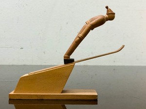 lot 215 image: Excellent Signed Wooden Ski Jump Sculpture