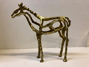 lot 217 image: Very Cool Large Brass Horse Sculpture