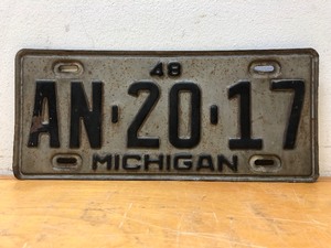lot 268 image: 1948 Larger Size Michigan License Plate