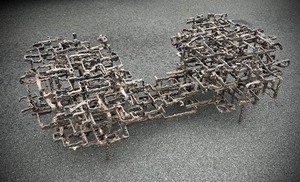 lot 1 image: Outstanding Original Mid Century Iron Brutalist Coffee Table by Daniel Gluck