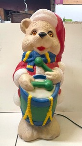 lot 42 image: 25 Lighted Little Drummer Bear Christmas Blow mold