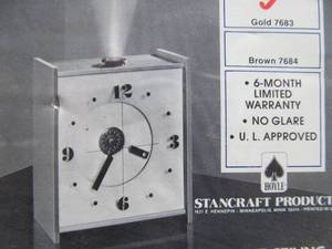 lot 366 image: NOS Retro Vintage Stancraft OVERVIEW Ceiling Projecting Light Electric Alarm Clock