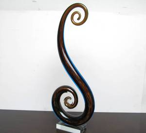 lot 370 image: Nice Murano Style Art Glass Multicolor Swirl Sculpture 18