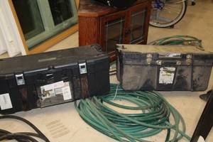 lot 690 image: Lot of (2) Plastic Storage Totes