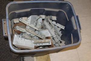 lot 746 image: Lot of (1 Tote) Assorted Construction Joist Hangers